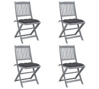 Vidaxl Chaises Pliables D'extérieur Lot De 4 Et Coussins Bois D'acacia
