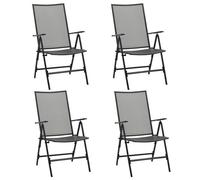 vidaXL Chaises pliables en maille 4 pcs Acier Anthracite