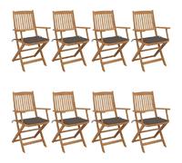 vidaXL Chaises Pliables Jardin Lot de 8 - Acacia