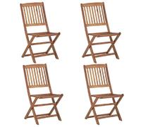 vidaXL Chaises Pliables Lot de 4 - Acacia
