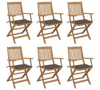 vidaXL Chaises pliantes acacia taupe