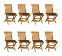 vidaXL Chaises pliantes avec coussins lot de 8 - Taupe