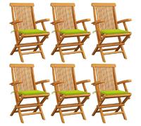 vidaXL Chaises pliantes avec coussins - Teck