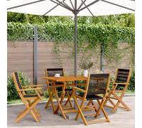 Vidaxl Chaises pliantes de jardin - Bois d'acacia massif noir (lot de 4)