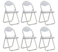 Clicnbuy - Chaises de cuisine - Chaises pliantes de salle à manger 6 pcs Blanc Similicuir