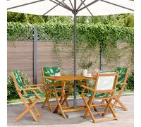 vidaXL Chaises pliantes jardin 4 pcs Vert Tissu