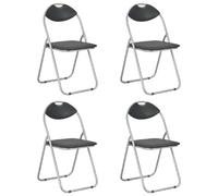 VidaXL Chaises pliantes - Lot de 4 - Noires