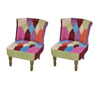 vidaXL Chaises style français - Patchwork (Lot de 2)