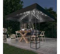 vidaXL Tente de jardin avec guirlande lumineuse LED 3x3 m Anthracite