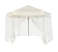 vidaXL Chapiteau Pliable Hexagonal avec 6 Parois Latérales Blanc Crème Tente 42109