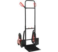 vidaXL Chariot à main noir et rouge 64,5 x 49,5 x 114 cm Acier