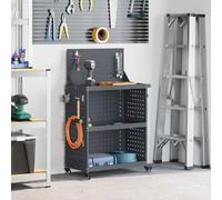 vidaXL Chariot à outils avec étagère Anthracite 65 x 35 x 111 cm