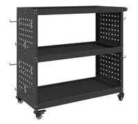 vidaXL Chariot à outils avec étagère avec roue avec stockage Noir 75 x 35 x 73 cm Métal