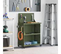 vidaXL Chariot à outils vert olive 65 x 35 x 111 cm Acier laminé à froid