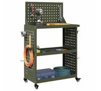 vidaXL Chariot à outils vert olive 65 x 35 x 111 cm Acier laminé à froid