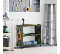 vidaXL Chariot à outils avec étagère Vert olive 75 x 35 x 73 cm