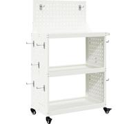 vidaXL Chariot à outils avec roue Blanc 65 x 35 x 111 cm Acier laminé à froid