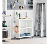 vidaXL Chariot à outils Blanc 65 x 35 x 111 cm Acier laminé à froid