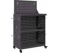 vidaXL Chariot à outils Noir 65 x 35 x 111 cm Acier laminé à froid