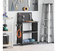 vidaXL Chariot à outils Noir 65 x 35 x 111 cm Acier laminé à froid