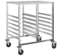 vidaXL Chariot à plateaux 12 bacs GN 75×55×87 cm acier inoxydable, support à plateaux