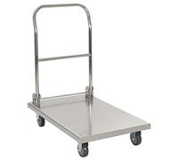 vidaXL Chariot à plateforme 82x53x86 cm Acier inoxydable Argenté