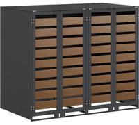 vidaXL Chariot à poubelles pour 2 bacs, en acier, anthracite
