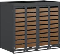 vidaXL Chariot à poubelles pour 2 bacs, en acier, anthracite