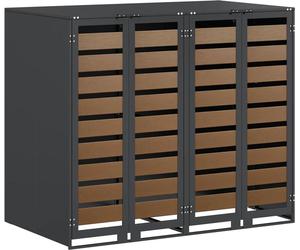 vidaXL Chariot à poubelles pour 2 bacs, en acier, anthracite