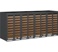 vidaXL Chariot à poubelles pour 4 bacs, acier anthracite