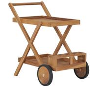 vidaXL Chariot à thé Bois de teck solide Marron
