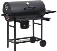 vidaXL Chariot barbecue avec roues et étagères Noir Acier 115x85x95 cm