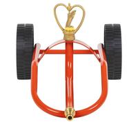 vidaXL Chariot d'arrosage avec roues et tête pivotante rouge acier