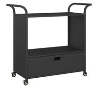 Vidaxl Chariot De Bar Avec Tiroir Noir 100x45x97 Cm Résine Tressée Noir