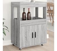 VIDAXL Chariot de bar - Sonoma gris