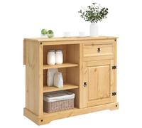 vidaXL Chariot de Cuisine 2 pcs Cire de Miel 112 x 70 x 91,5 cm, Chariot de Cuisine, Unité Mobile Authentique, Rangement Intérieur Pratique, Organizer Élégant