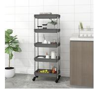 vidaXL Chariot de cuisine 5 niveaux Gris 42x29x128 cm Fer et ABS 336333