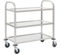 Vidaxl Chariot De Cuisine À 3 Niveaux 107x55x90 Cm Acier Inoxydable