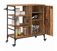 vidaXL Chariot de Cuisine Bois Ancien 87.5 x 39 x 84.5 cm, Chariot de Cuisine Moderne, rectangulaire, Mobile, Gain de Place, Pratique, Multi-Usage pour Repas