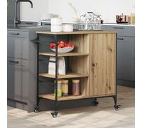 Vidaxl Chariot De Cuisine Chêne Artisan 87.5x38.5x84.5 Cm Bois D'ingénierie