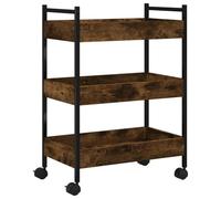 vidaXL Chariot de cuisine chêne fumé 50x30x70 cm bois d'ingénierie (Bois G)