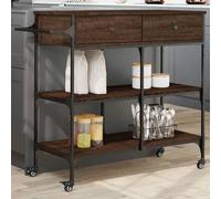 vidaXL Chariot de cuisine chêne marron 105x42x95 cm bois d'ingénierie