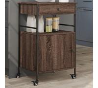 vidaXL Chariot de cuisine chêne marron 56x43x89,5 cm bois d'ingénierie