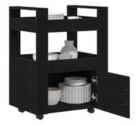 Chariot de cuisine vidaXL Chêne noir 60x45x80 cm Bois d'ingénierie