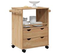 vidaXL Chariot de Cuisine, Étagère avec Rangement, Chariot de Service, Desserte à Roulettes, Organisateur de Maison, 4013465