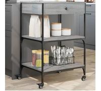 vidaXL Chariot de cuisine sonoma gris 60x48x89,5 cm bois d'ingénierie