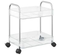 vidaXL Chariot de Rangement à 2 Niveaux Transparent Acrylique