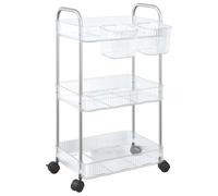 vidaXL Chariot de Rangement à 3 Niveaux Transparent Acrylique