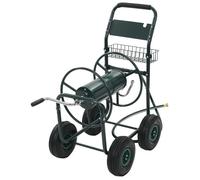vidaXL Chariot pour tuyau de jardin avec raccord de tuyau 1/2" 75 m acier
