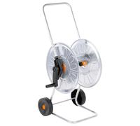 vidaXL Chariot enrouleur pour tuyau de 60 m 1/2" acier, enrouleur de tuyau d’eau, chariot de tuyau avec roues, enrouleur de tuyau sur roues